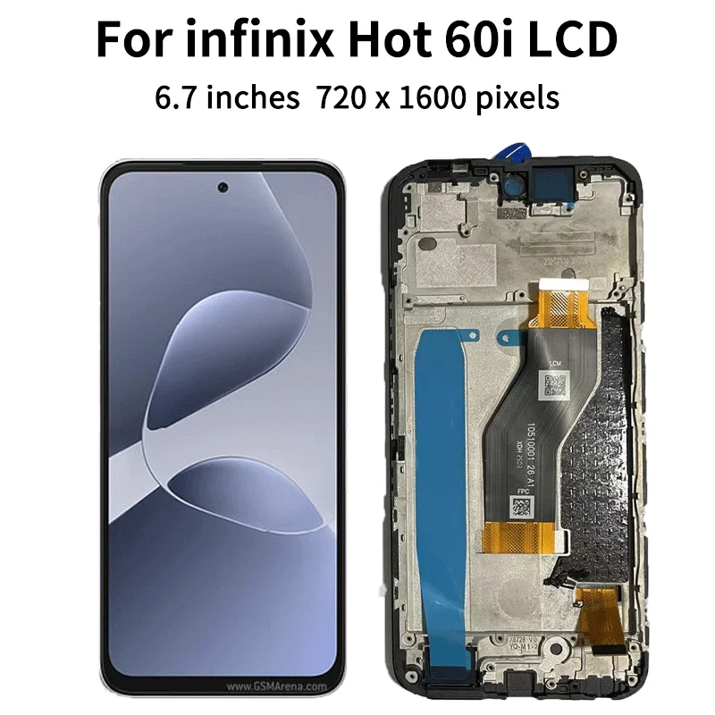 100% testado para infinix quente 60i 4g display touch screen