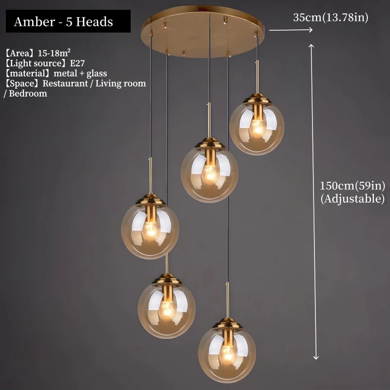 Moderne luxe metalen kroonluchter Nordic creatieve LED glazen hanglamp woonkamer eetkamer nachtkastje eenvoudige kleine hanglamp