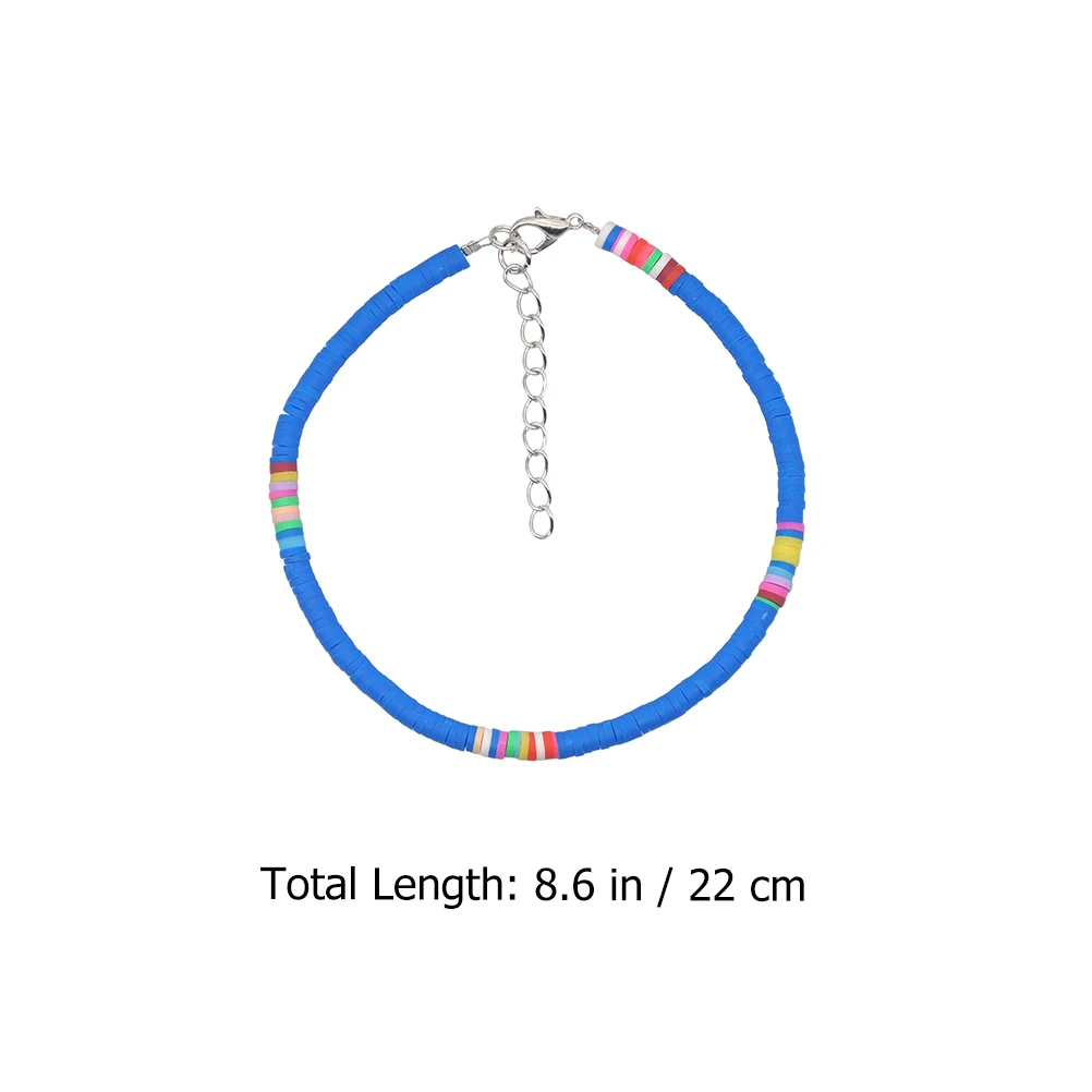 Polymer Clay Colors Durable Bohemian Anklet Women Anklet Summer Beach Wear Adjustable Women Foot Chain Bohemian Style