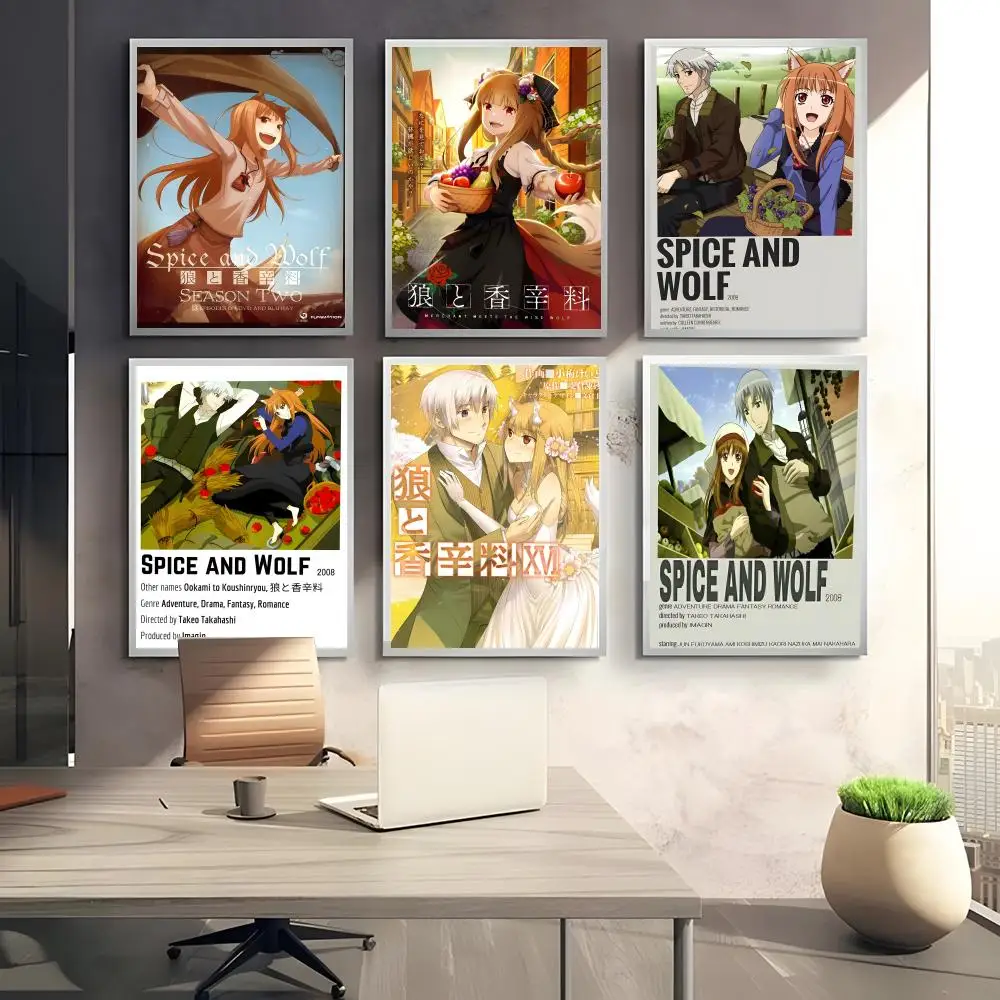 ملصق S-Spice and WolfS Anime لغرفة النوم وغرفة المعيشة والدراسة وما بعد ذلك ديكور ذاتي اللصق + هدية مثالية