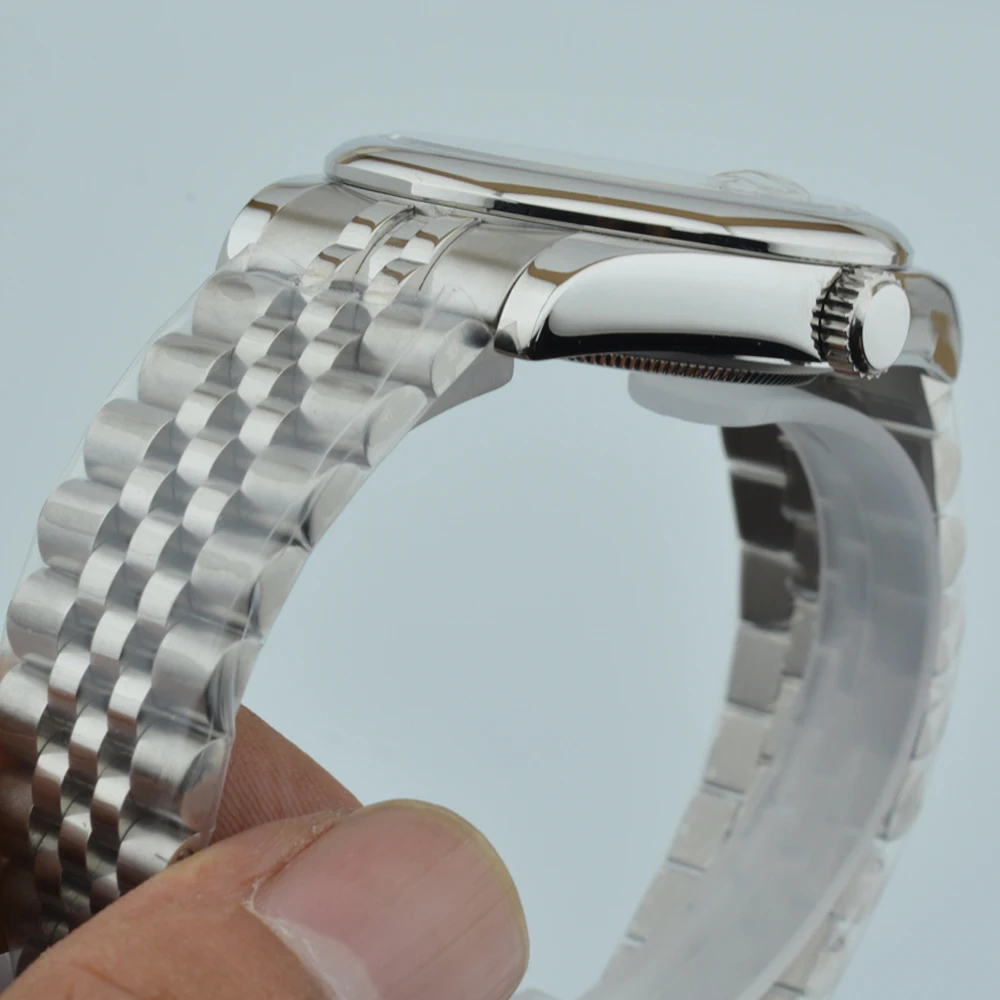36MM/40MM Watch Case Sapphire Glass Fit NH34 NH35 NH36 PT5000 ST2130 ETA2824 Movement Parts Folding sliding buckle