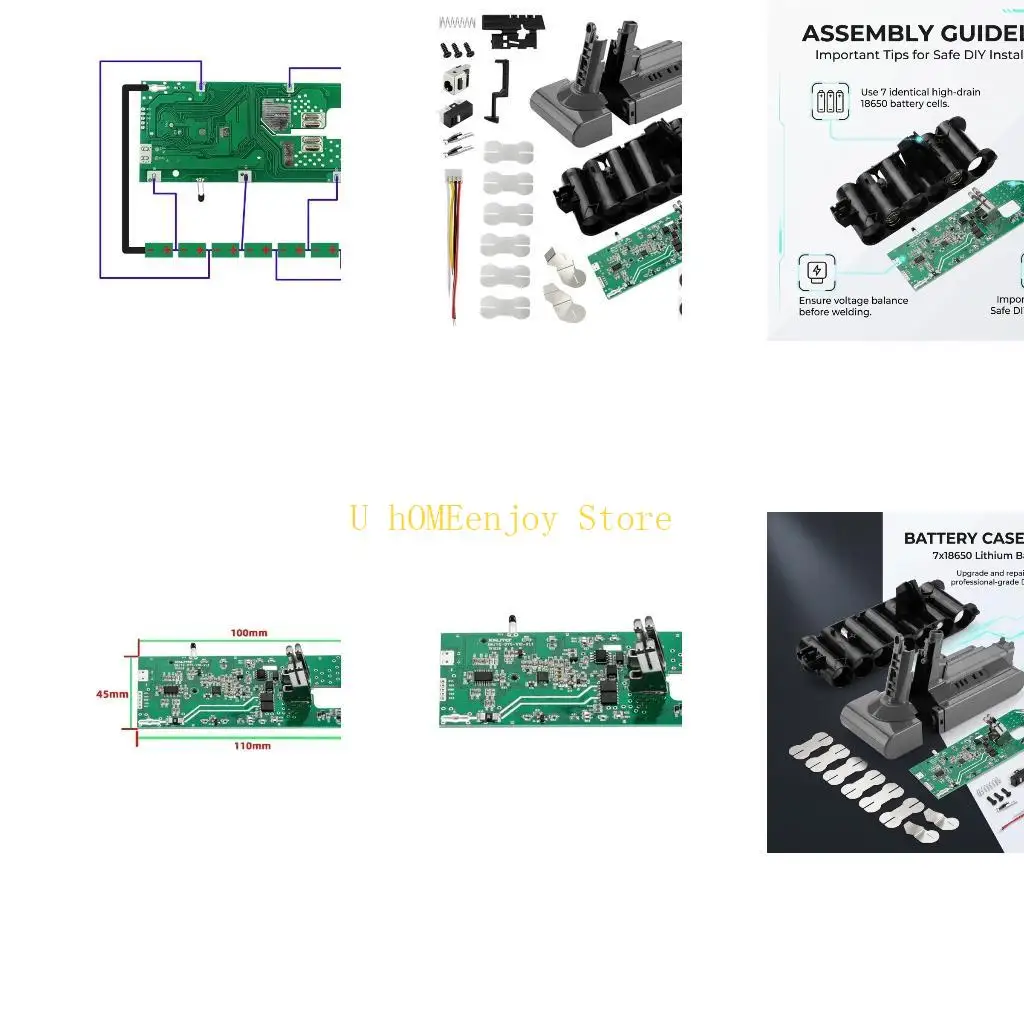 B0KF Battery Rebuild Shell for V10 Cleaner with PCB Board, Screws, Case Parts