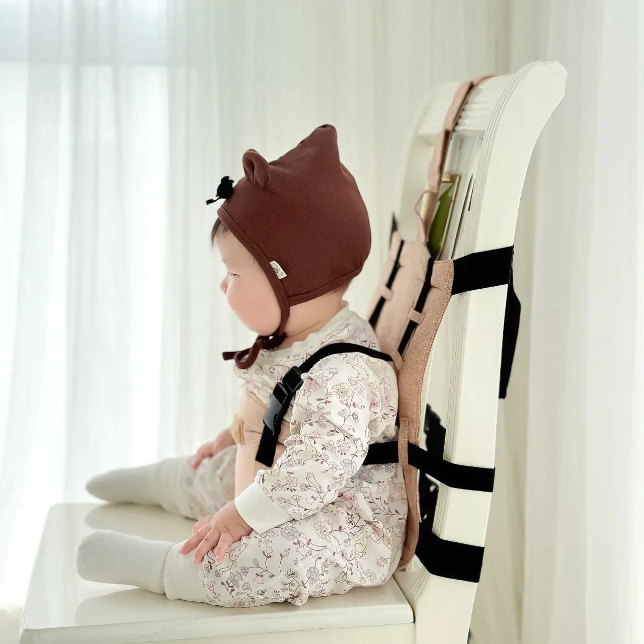 High chair for children, seat belt, universal five-point portable seat for children, fixed with infant restraint belt