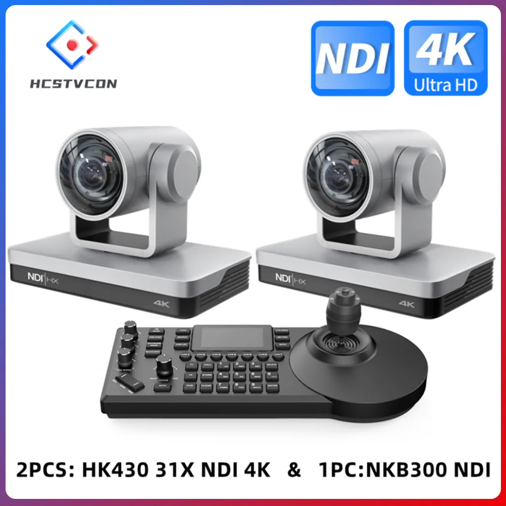 4K 31X NDI PTZ Camera USB HDMI SDI LAN Live Streaming Video Conference wtih Controller Keyboard Kit for Church Business Educate