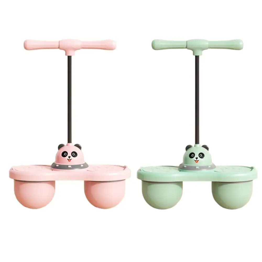 Panda dos desenhos animados saltando bola brinquedos bola dupla anti-deslizamento bola saltitante durável com alça elástica equilíbrio bola brinquedos crescer mais alto