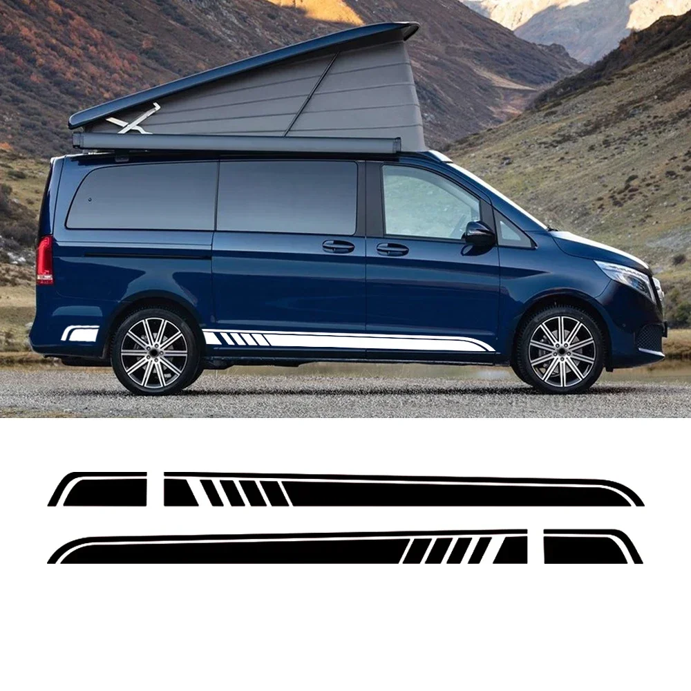 

4 шт. для Mercedes Benz Vito Viano V Class W447 V260, длинная боковая полоса, автомобильная наклейка, виниловая автомобильная пленка, наклейки, авто аксессуары для самостоятельного изготовления