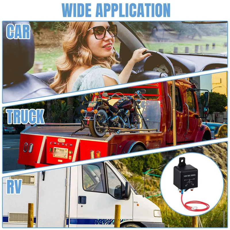 

AB42-Remote Battery Disconnect Switch Kit 200A DC12V Top Post Negative Anti Theft Car Pause Switch Car Battery Cut Off Switch 1S