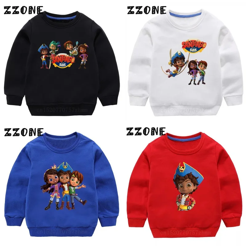 

Kids Sweatshirts Santiago of The Seas Print Cartoon Children Hoodies Autumn Baby Pullover Outwear Tops Funny Girls Boys Clothes