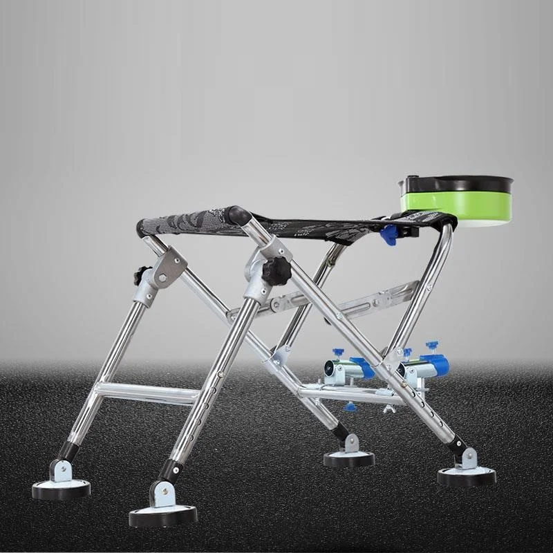 Swivel Fishing Chair Heavy Duty Portable Folding with Backrest, Adjustable Height & Carry Bag for Outdoor All Terrain