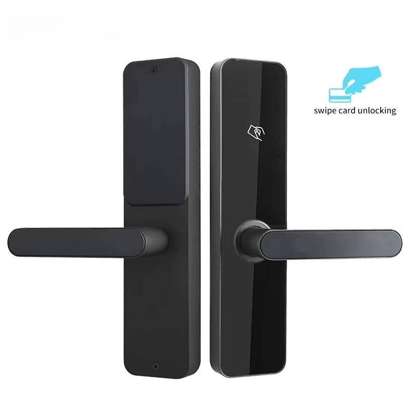 Steel Keyless Electronic Door Lock Hotel Card Key Lock System RFID Hotel Card Reader Door Lock with Key and Card