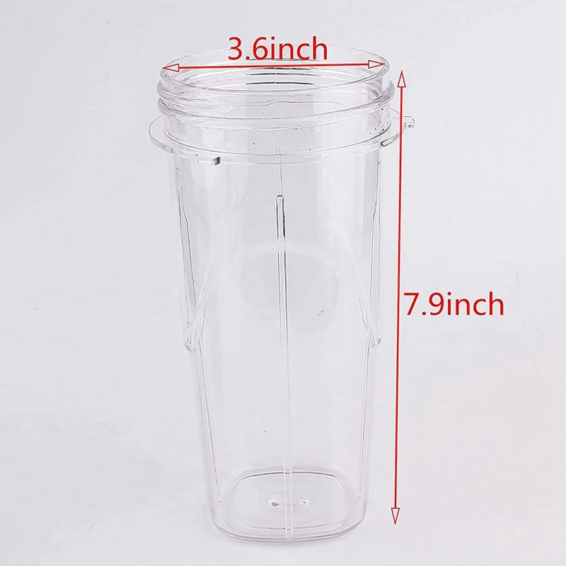 Replacement Parts 24-Ounce Smoothie Cup With Lid, Compatible For Oster Pro 1200 Blender Parts Blender Cup