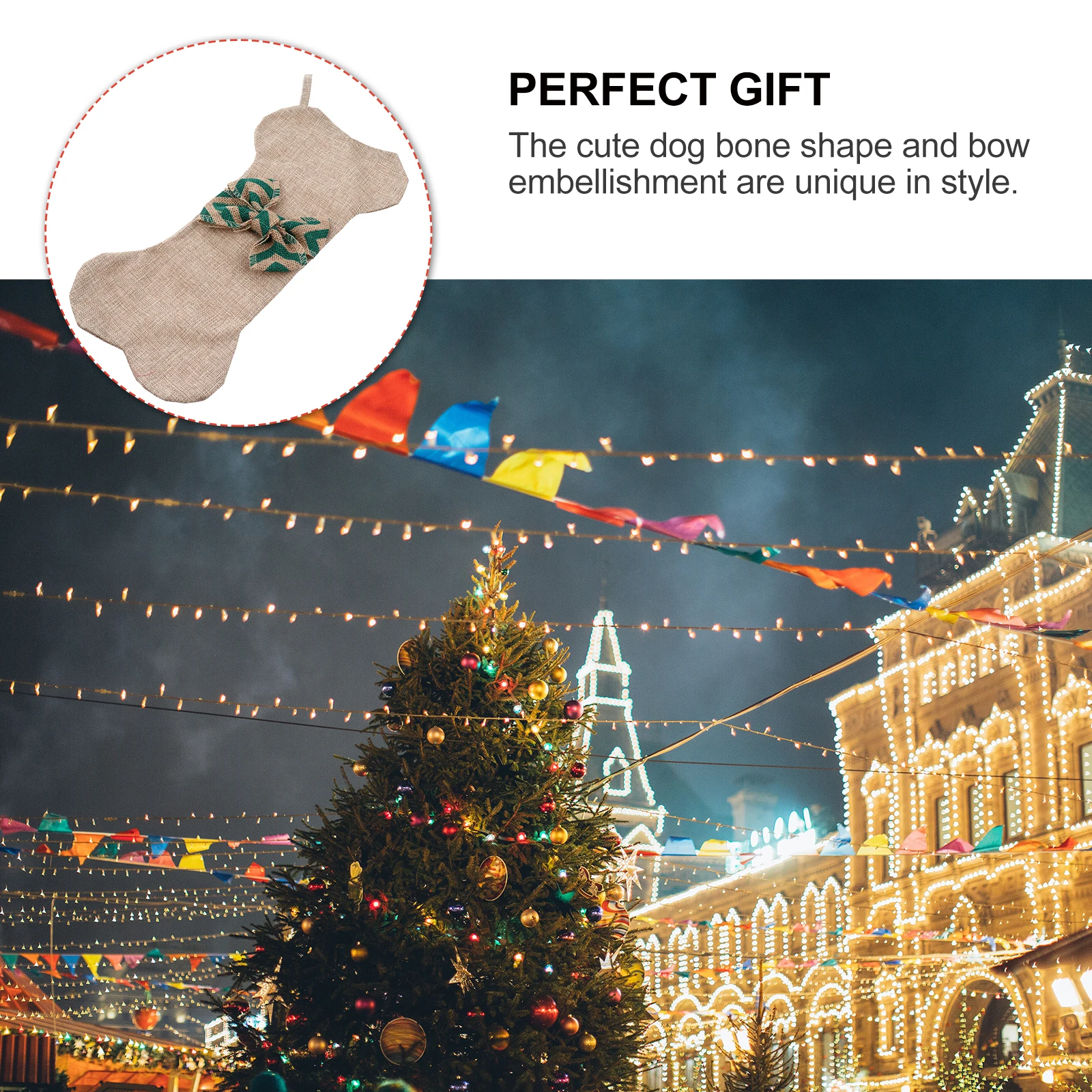 

Christmas Stocking Pendant Decor Stockings Pet Bow Tie Green Bone Shaped Decoration
