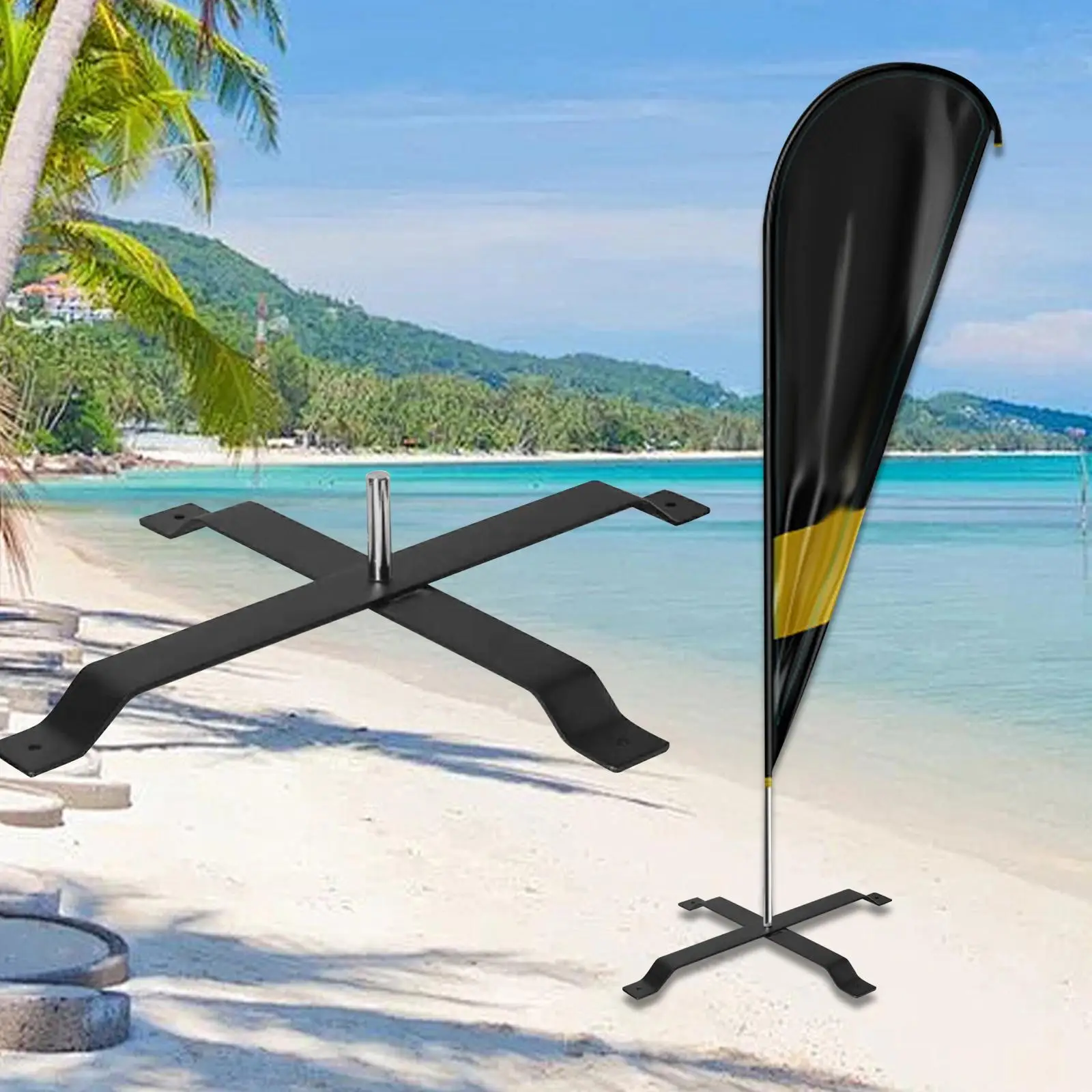 Beach Flag Pole Base Feather Flag Base Stand for Rafting Races Patio Outdoor