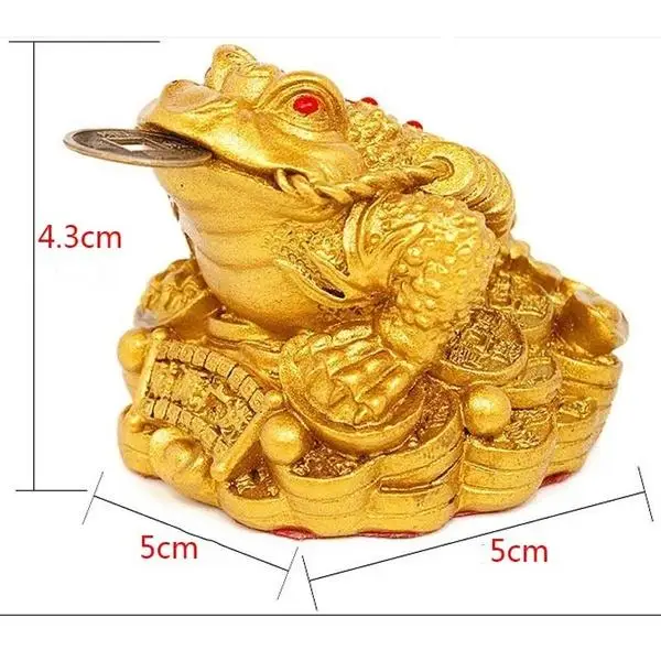 Resin Feng Shui Toad Ornament Three Legged Fortune Frog Money Symbol Statue for Store Display