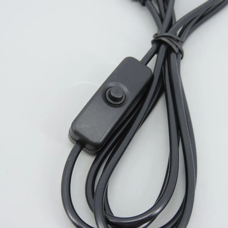 DC 5V USB Mannelijke verlengsnoer naar DC mannelijke 5.5x2.1mm Kabel met aan/uit knop Schakelaar draad Voeding Opladen 1.5m W28