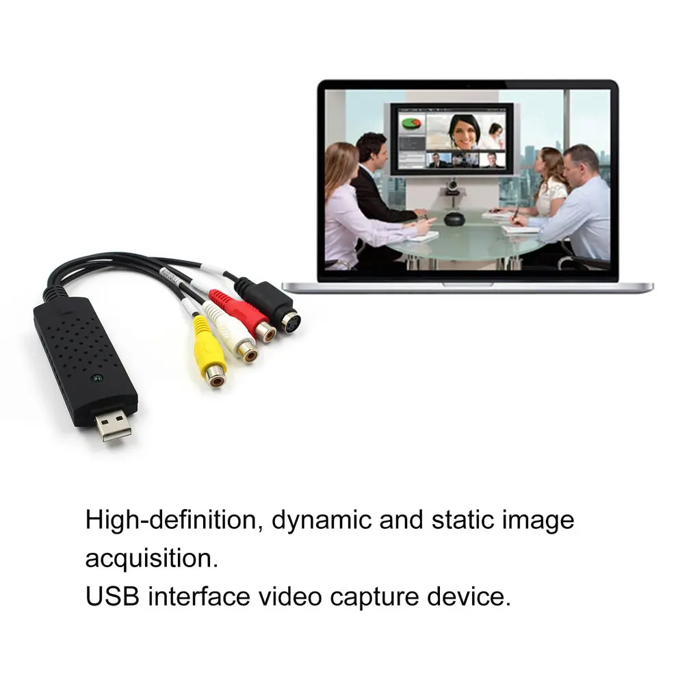 USB 2.0 Capture Digital Video Converter 4 Channel Audio Easycap Card Box VHS VCR TV to DVD Recorder Support For IOS Windows PC