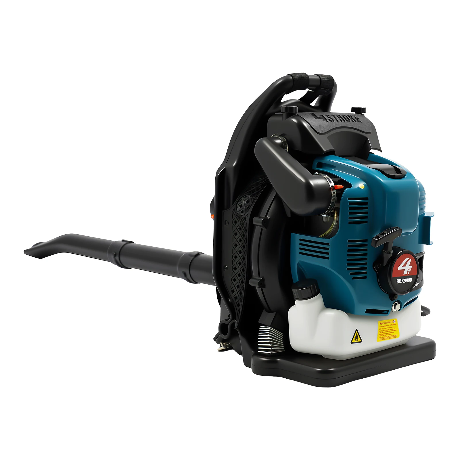 75.6cc 4-Stroke Backpack Leaf Blower, 2600W 7000rpm, 498ft³/s, 0.5Gal Tank, 66in Pipe, for Lawn Debris, Blue