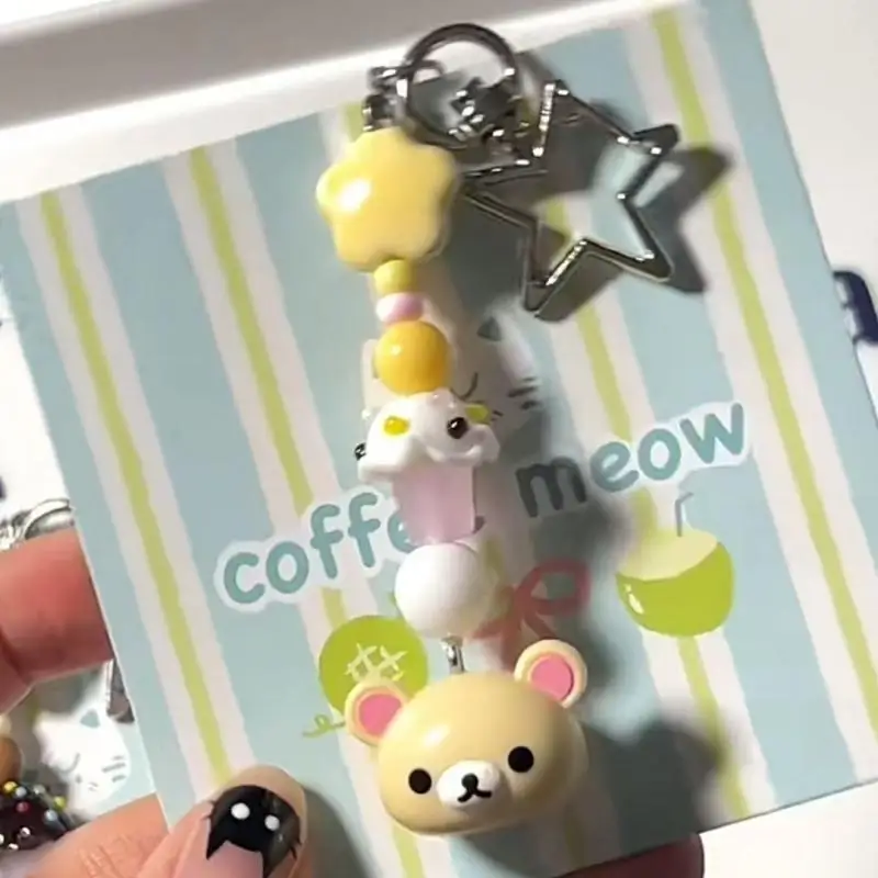 Kawaii Rilakkuma brelok akcesoria na zamek błyskawiczny Cartoon łańcuszek do telefonu aparat wisiorek dekoracja Ccd świąteczne prezenty dla chłopców i dziewcząt