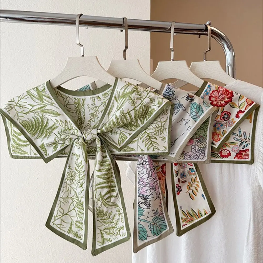 New Summer Shirt Fake Collar Detachable Floral Pattern False Fake Collar Vintage Versatile Shoulder Wraps Women