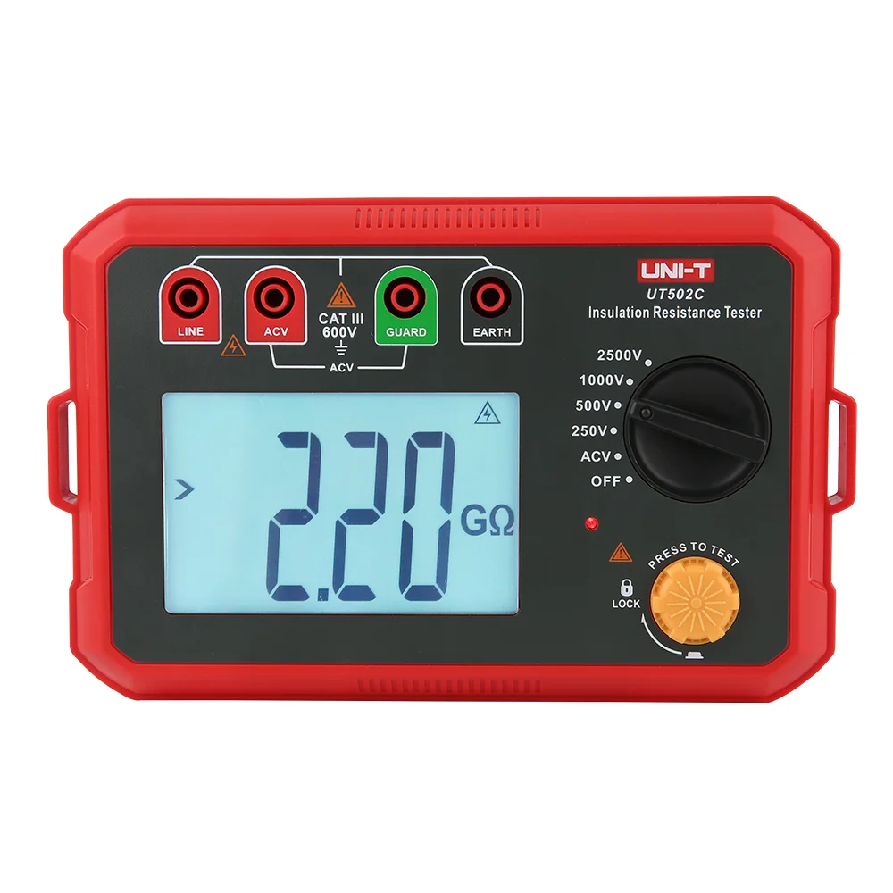 UNI-T UT501 UT502 Insulation Resistance Tester Digital Ohmmeter Megohmmeter Professional Ohm Measurement Tester Voltmeter