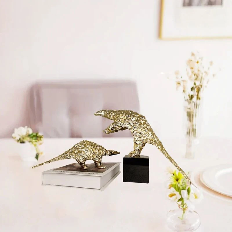 Gold-plated Pangolin Animal Statue Abstract Artwork Desk Decoration Ornaments Golden Pangolin Sculpture Room Aesthetics Decor