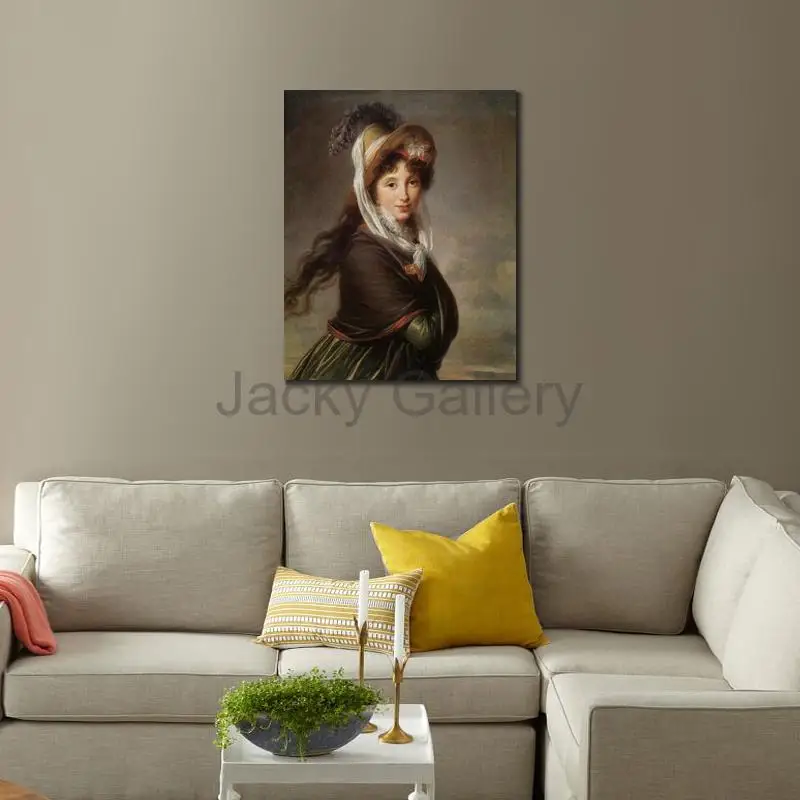 Portrait Young Woman Classical Oil Painting Canvas Elisabeth Vigee Lebrun Handmade Masterpiece for Hallway Wall Decor