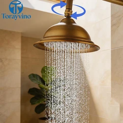 Torayvino Bathroom Rainfall Shower Head Brass Round Shape 8 -inch Rain Shower head Hand Shower Bathroom Shower Head Without Arm