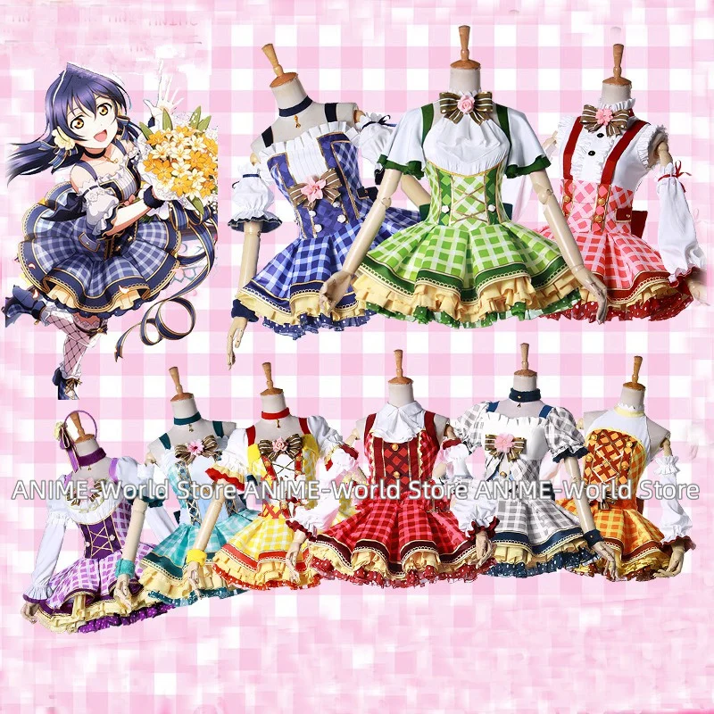 Love live 9 Members Bouquet Hand Flower Awaken Cosplay Eli Ayase Tojo Nozomi Lolita Dress Love Live Hanayo Uniform Costumes