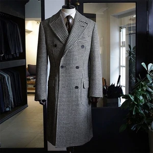Especially long men's wool, casual jacket, peak lapel blazer, smoking wedding plaid, a garment, wedding 10 Main Sales Men's Blazer Chess - №6