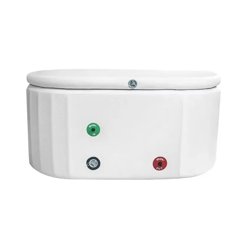 2-in-1 Ice Bath & Shower Combo, YTYINVanace Brushed Inflatable Oval Tub for Cold Plunge, Sports Recovery Pool System