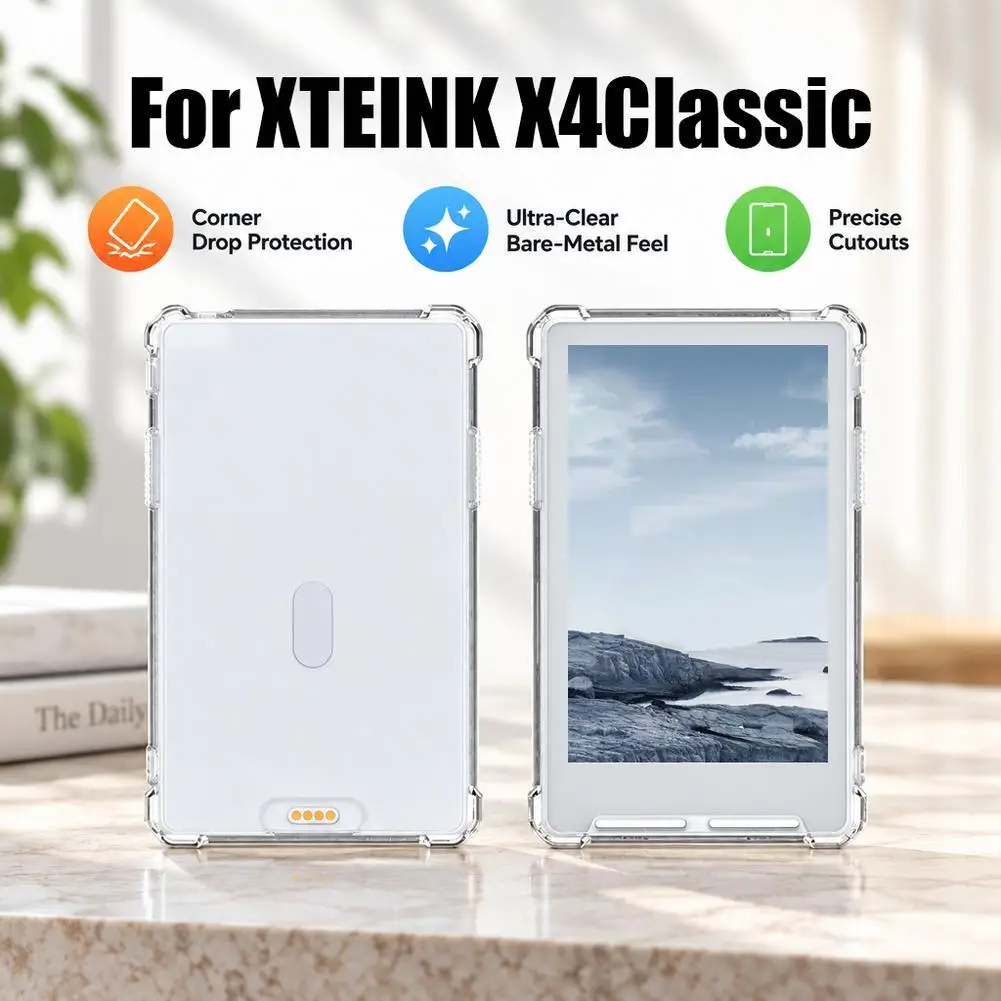 For XTEINK X4 Classic/X4 V2 Clear Airbag Case Anti-Drop E-Reader Shell Protective Accessories