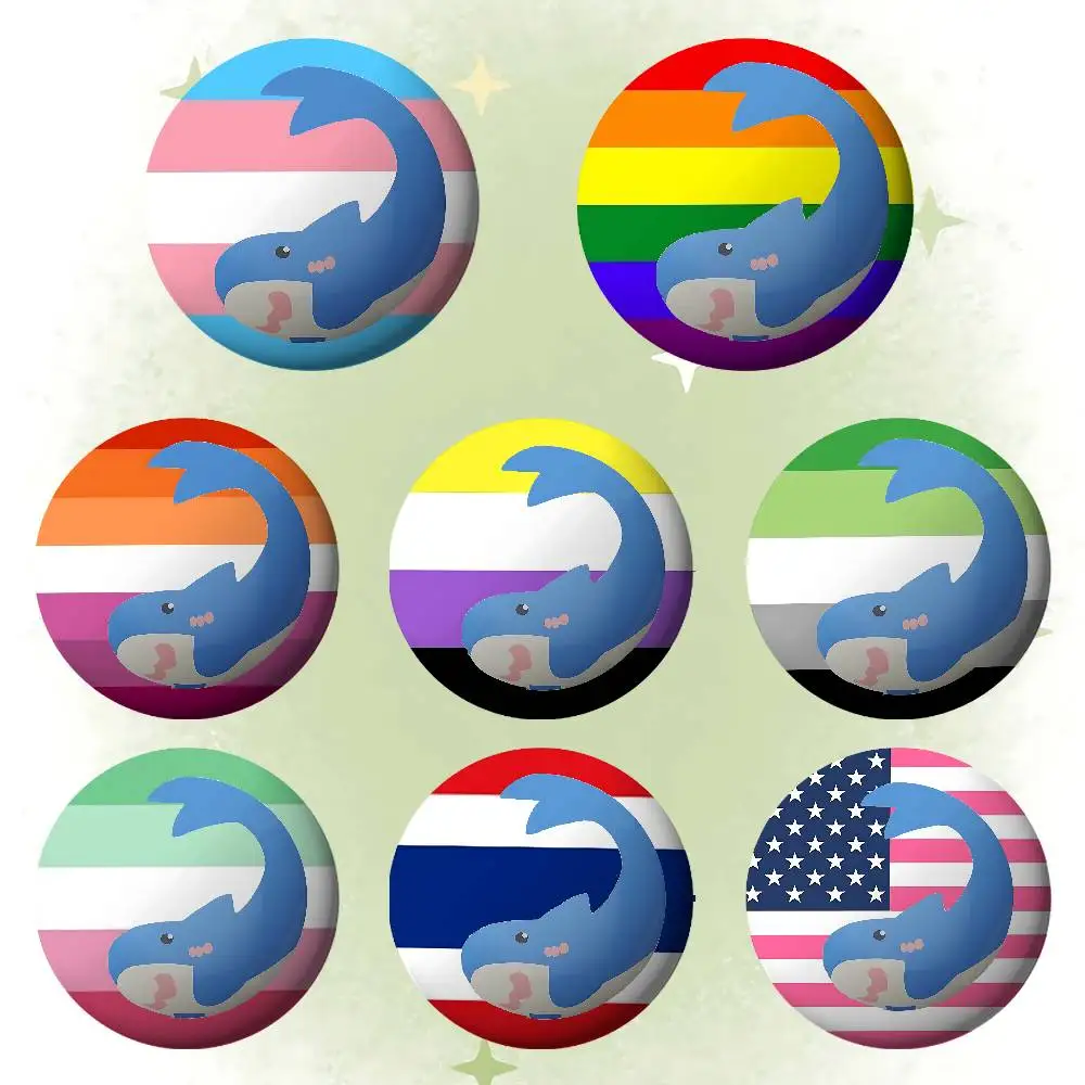 Trans Blahaj Shark Enamel Badges Tinplate Soft Button Pin Brooch Metal Badge Custom Jewelry Accessories Hat Bag Lapel