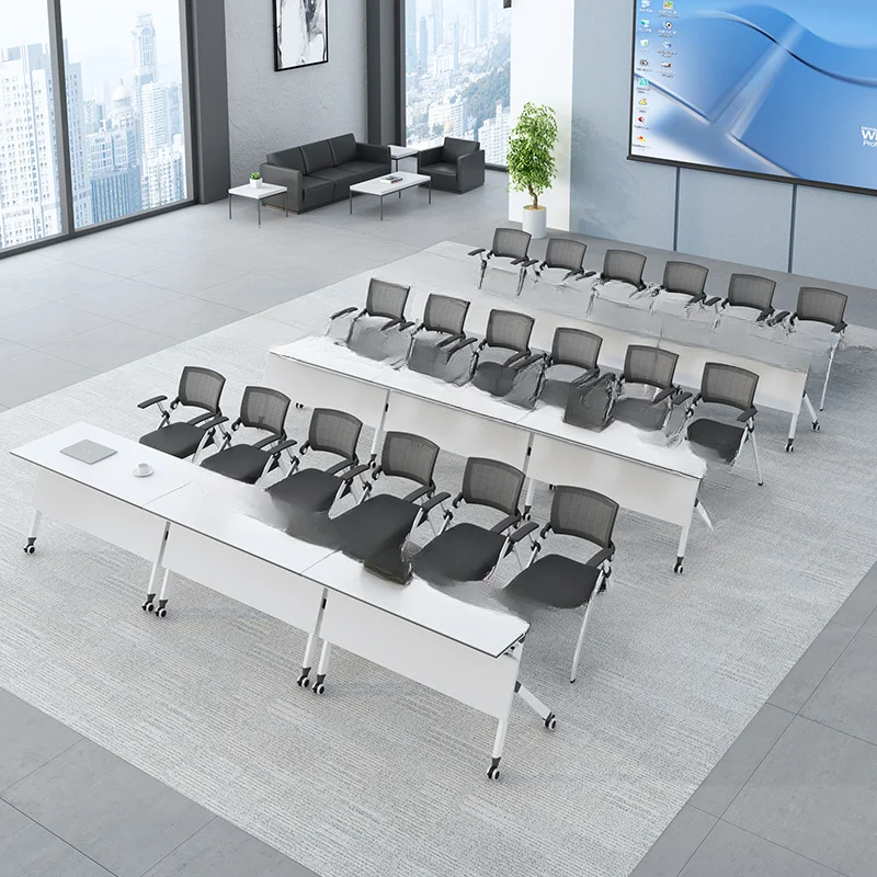 Folding training table and chair combination conference table