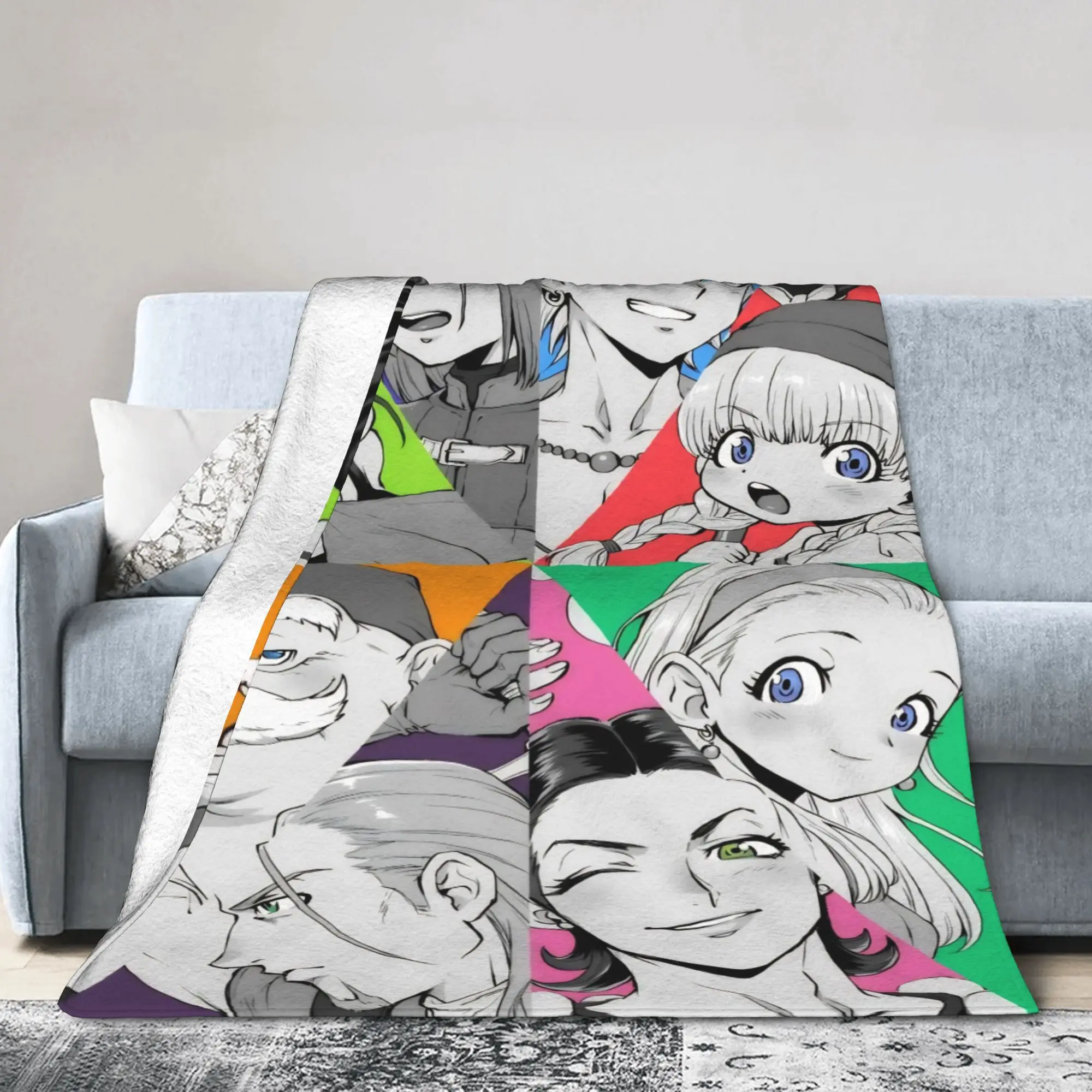 Dragons Quests Game Knitted Blanket Torneko Jade Flannel Throw Blanket Bed Sofa Decoration Soft Warm Bedspreads
