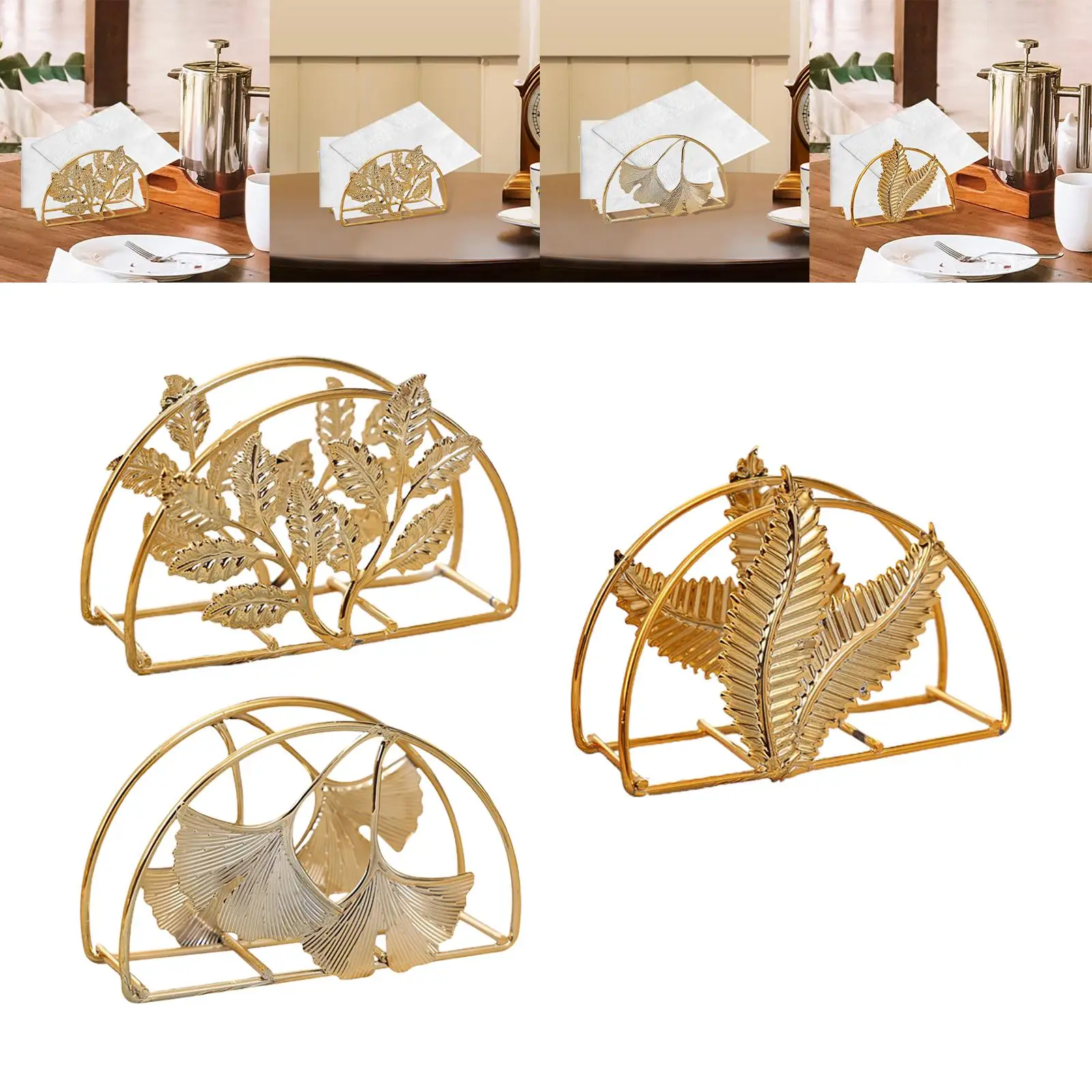 Tabletop Tissue Dispenser Outdoor Use Gold Creative Napkin Storage Box Organizer Mail Letter Sorter Rack for Coffee Shop Hotel
