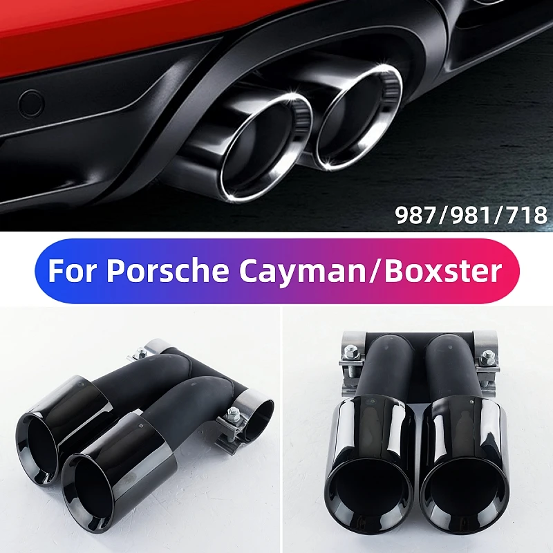 สําหรับ Porsche Cayman Boxster Muffler 987 981 718 ท่อไอเสียอัพเกรดคาร์บอนไฟเบอร์ท่อไอเสียหัวฉีดท่อไอเสียหัว