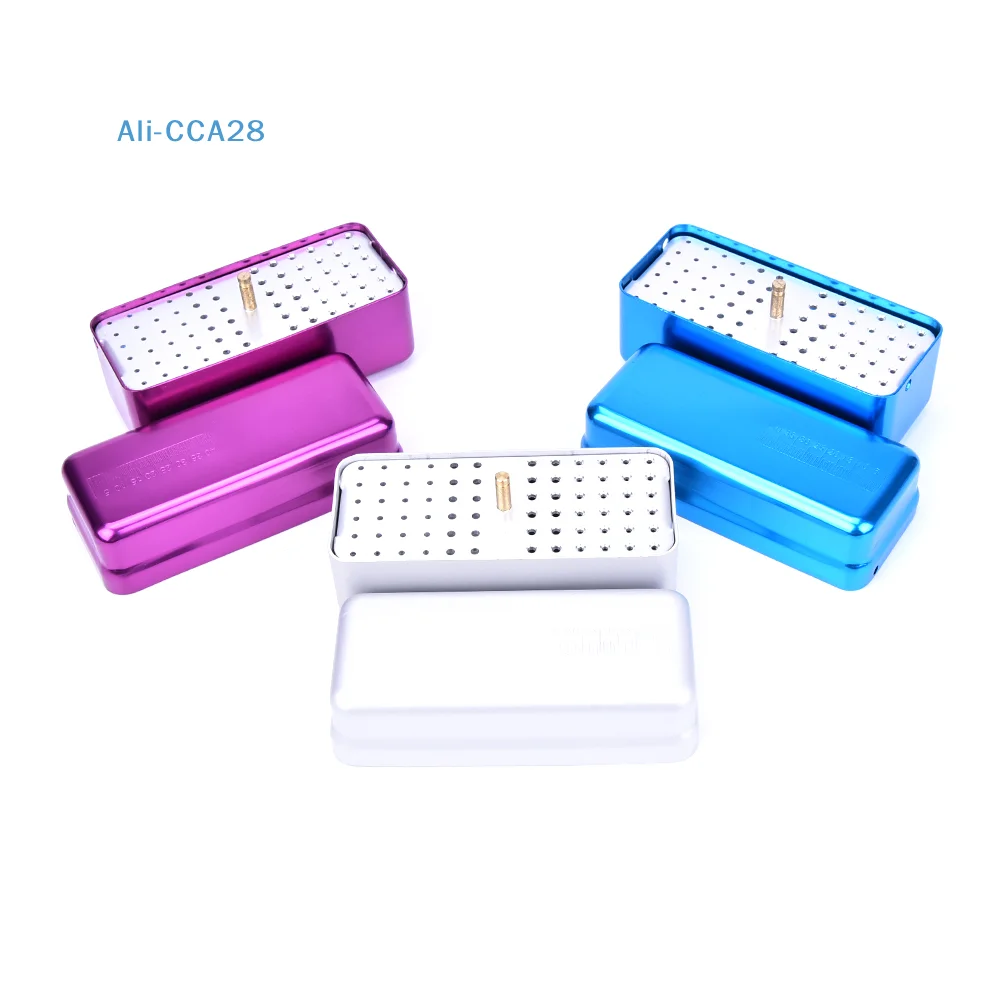 

Aluminum Dental Disinfection Box Autoclave Sterilizer Case Burs Endo Files Holder 72 Holes For Burs Dentist Lab Instrument