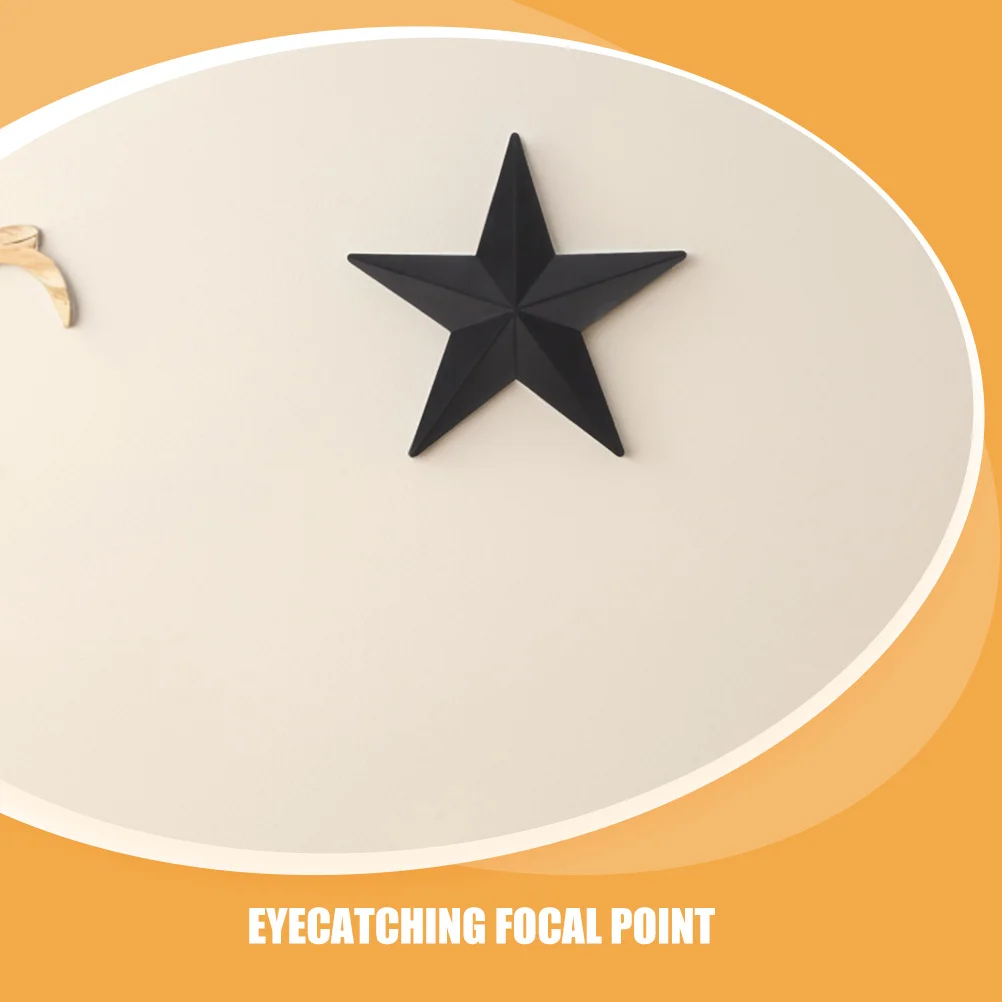 งานศิลปะติดผนังรูปดาว 3 มิติ สไตล์วินเทจยุโรป ทำจากเหล็กสีดำ ตกแต่งบ้าน บาร์ คาเฟ่ สำนักงาน ด้วยสไตล์เรียบง่ายแบบชนบท  งานตกแต่งรูปดาวชุบสังกะสี