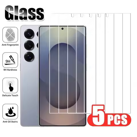 5PCS Screen Protector for Samsung Galaxy S25 S24 Ultra S23 S22 S21 Plus S25 Edge S24 S23 FE Protective Tempered Glass Film