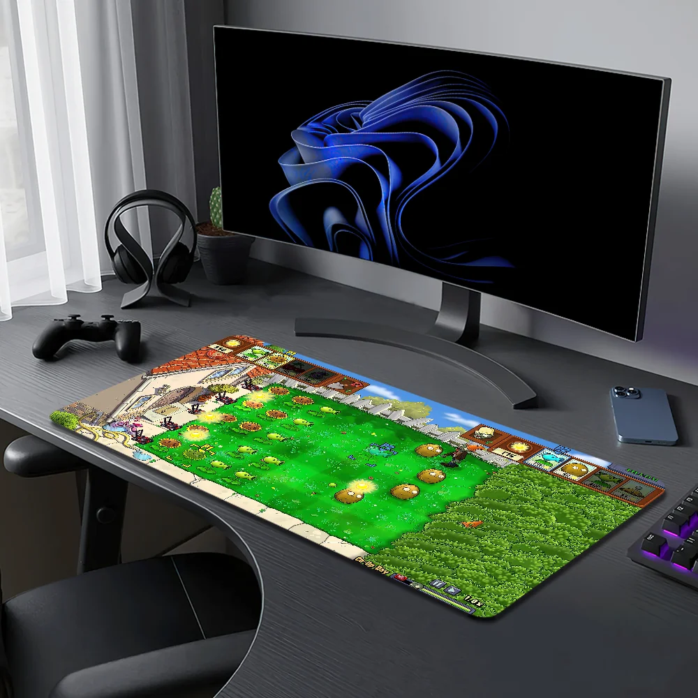 Plants vs Zombies Replanted Maps Mouse Pad Desk Mat Large Non-slip Anti-fray Keyboard Ergonomic Office Rubber PC Home Custom - view 4