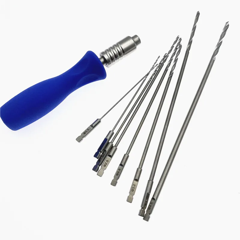 10PCS/Set AO Orthopedic Bone Drill Bit AO Quick Coupling Handle Orthopedic Bone Drills Surgical Practice Instruments