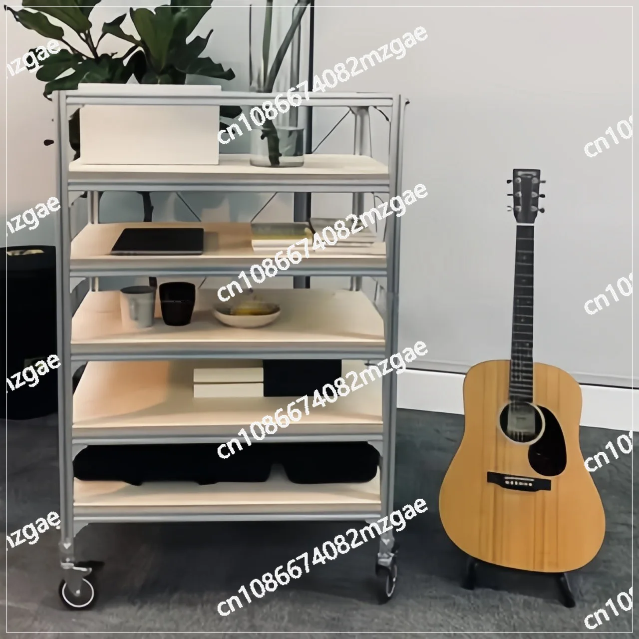 Movable aluminum trolley rack Multifunctional shelf Household floor multi-layer storage rack