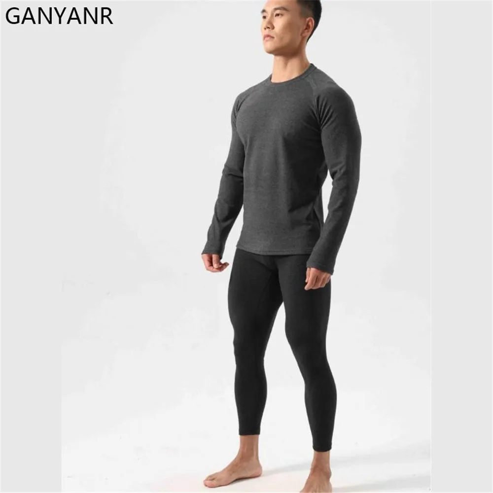 Conjunto Esportivo Masculino GANYANR, Ginásio Sportswear, Treino, Sweatsuit, Jogging, Combinando Roupas, Fitness Wear Futebol, Frio Treino Terno