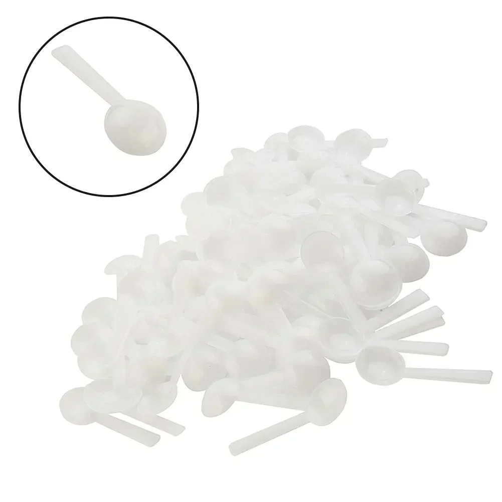 100pcs 1g White Plastic Food Grade PP Plastic  DIY Baking Supplies Measuring Spoon Gram Scoop Food Baking Medicine Powder