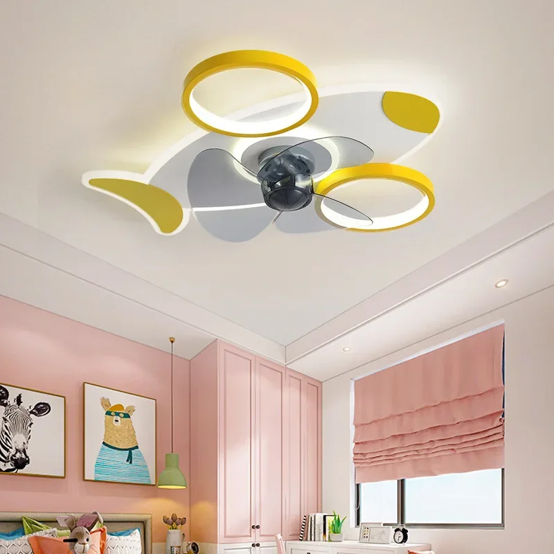 KidsBedroom Decor Led Invisible Ceiling Fan Light Lamp Jadalnia Wentylatory sufitowe ze światłami Lampy zdalnie sterowane do salonu