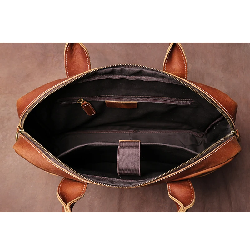 LEATHFOCUS-Sac messager vintage en cuir véritable pour homme, sac à main pour ordinateur portable, affaires, bureau, sac à documents A4, bombes, 15.6, amaran