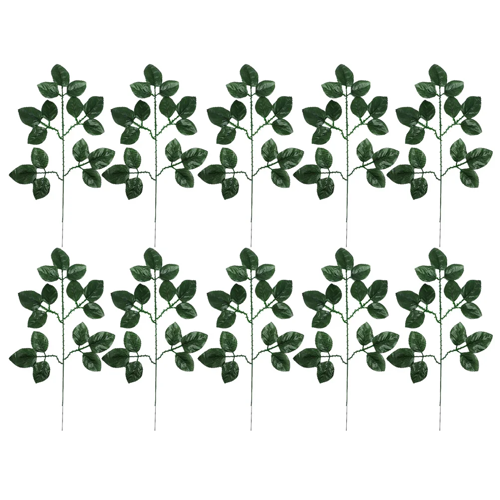 

10 pcs Artificial Rose Leaves For Home Garden Decor Simulation Fake Plants Ornament Decoration Fake Plants Ornament