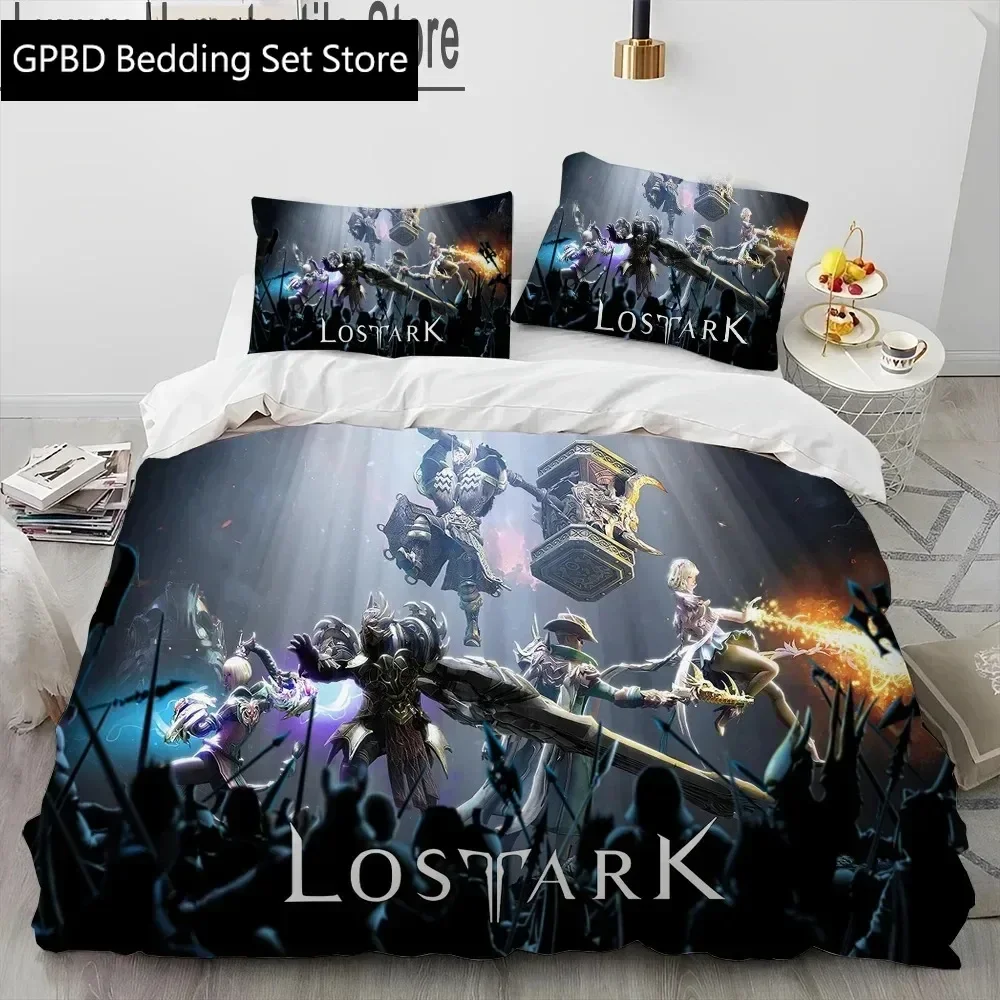 3D Print Lost ARK Game Bedding Set Duvet Cover Bed Set Quilt Cover Pillowcase Comforter king Queen Size Boys Adult Bedding Set