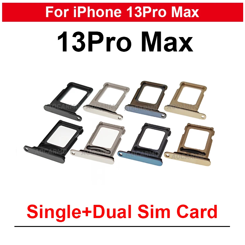 

Single And Dual SIM Card Tray Slot With Waterproof Rubber Ring Replacement Parts For iPhone 13 Pro Max