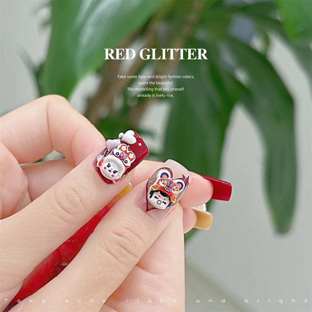 Hochwertige Maniküre ohne Verformung Maniküre-Zubehör im chinesischen Stil wieder verwendbares, langlebiges Zubehör für Weihnachten
